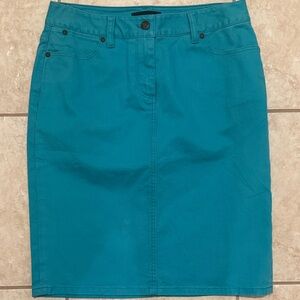 Teal Denim Skirt